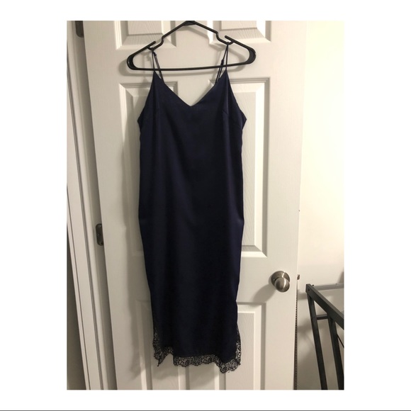 Navy Blue Slip Dress - Picture 1 of 4